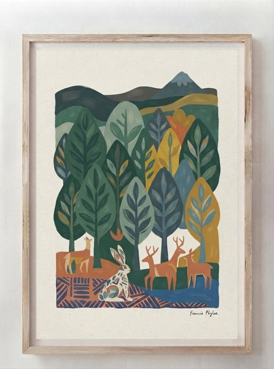 Nordic Forest Tales | Scandi Nordic Forest Wall Art Print