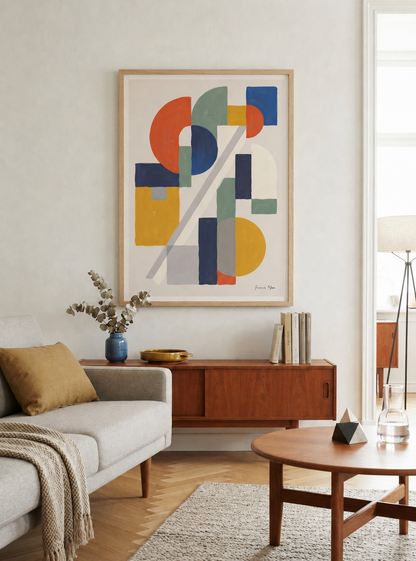 Bauhaus Harmony No.1 | Mid-Century Modern Geometric Shapes Poster