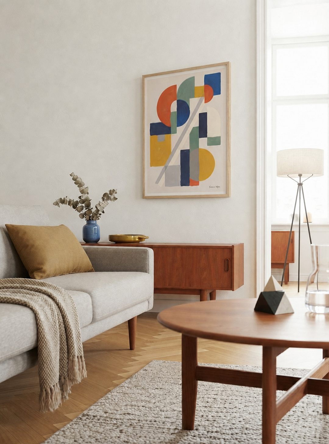 Bauhaus Harmony No.1 | Mid-Century Modern Geometric Shapes Poster