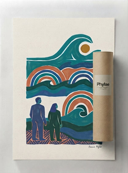 The Quiet Horizon | Mid Century Modern Coastal Wall Art