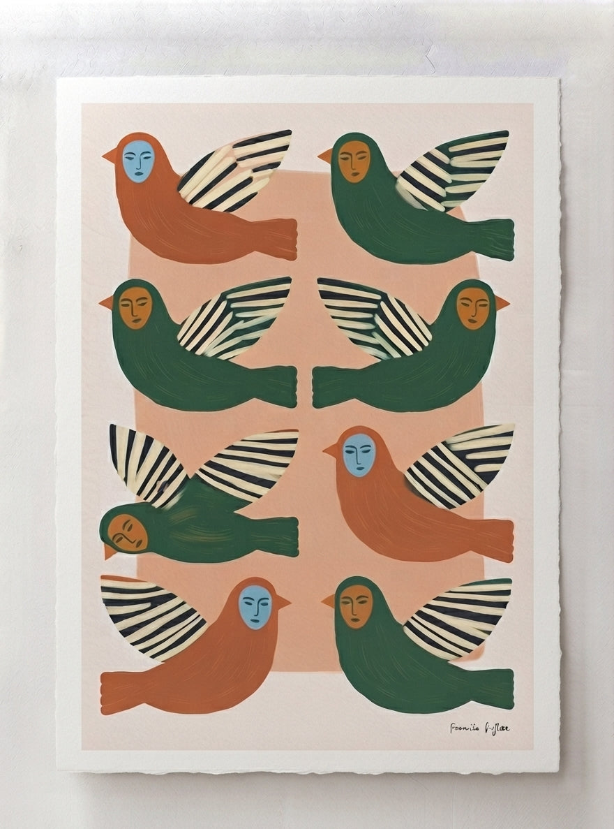 Birds Between Worlds | Surrealist Bird Fine Art Print