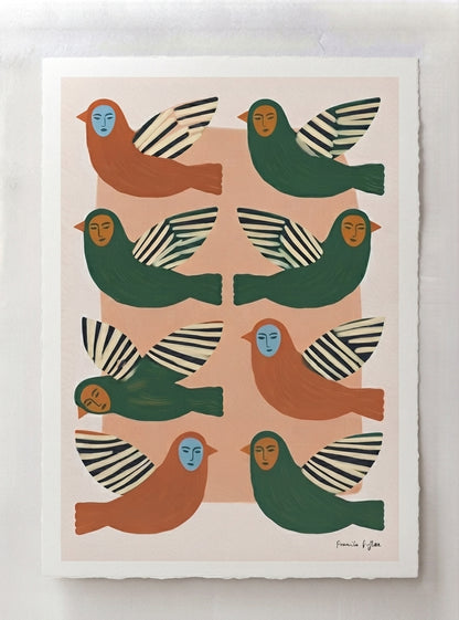Birds Between Worlds | Surrealist Bird Fine Art Print