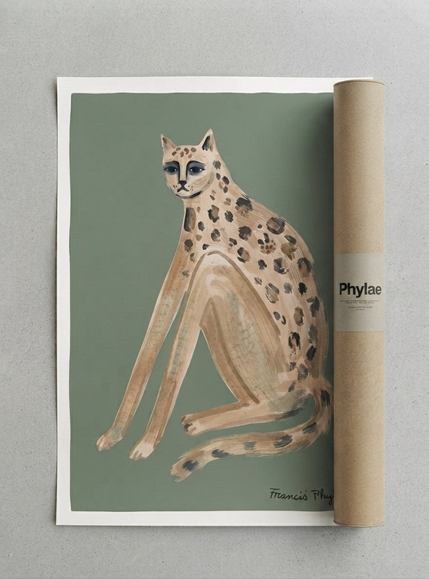 The Velvet Cat | Quirky Cat Wall Art Print